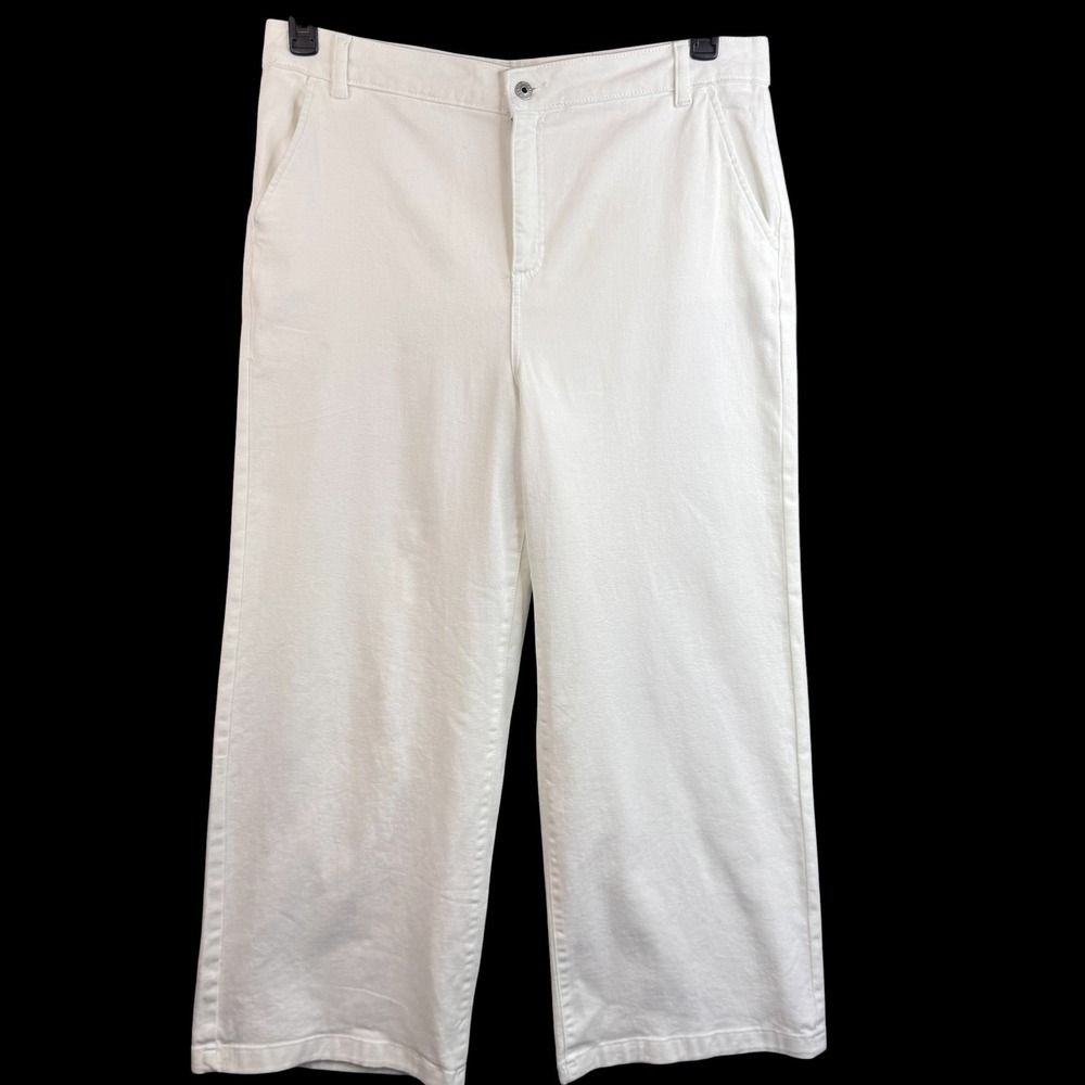 Style & Co Womens High Rise Wide Leg Pants Bright White Size 18 NWT 100175855MS